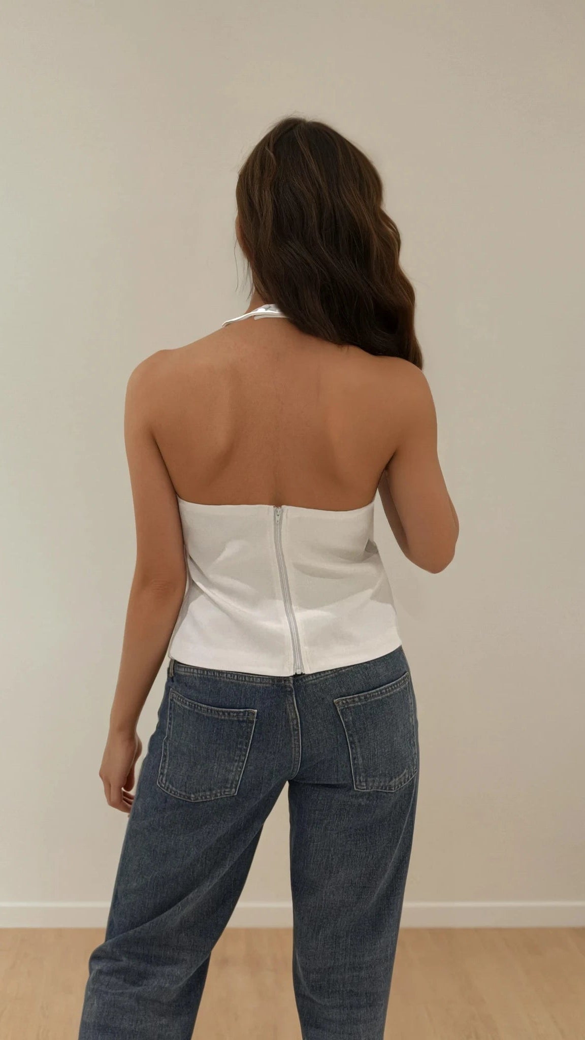 White Halter Top